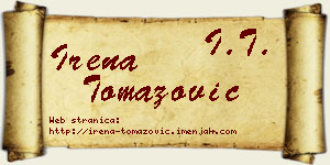 Irena Tomazović vizit kartica